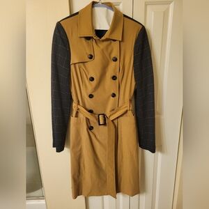 Women's Tan and Navy Trench Coat